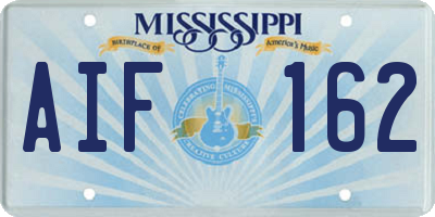 MS license plate AIF162