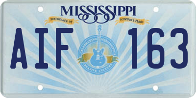 MS license plate AIF163