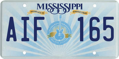 MS license plate AIF165