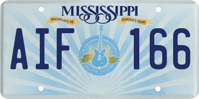 MS license plate AIF166