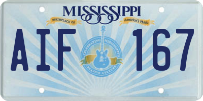 MS license plate AIF167