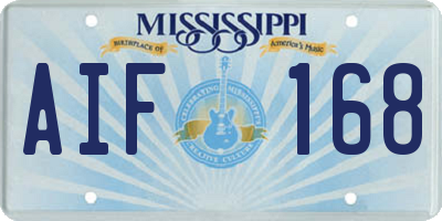 MS license plate AIF168