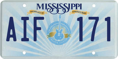 MS license plate AIF171