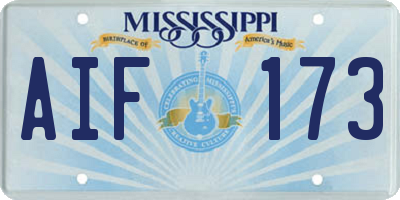MS license plate AIF173
