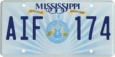 MS license plate AIF174