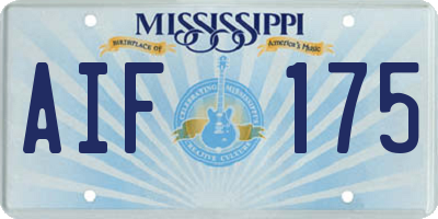 MS license plate AIF175