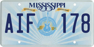 MS license plate AIF178