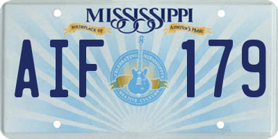 MS license plate AIF179