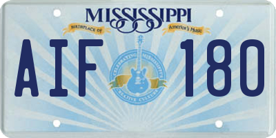 MS license plate AIF180