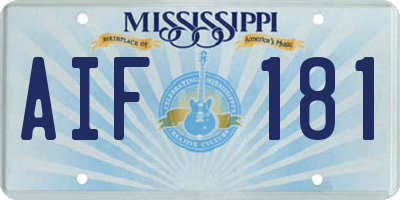 MS license plate AIF181