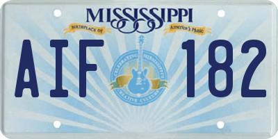 MS license plate AIF182