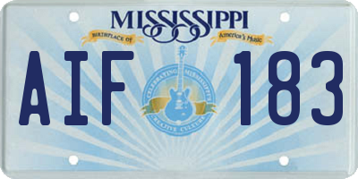 MS license plate AIF183