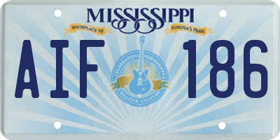 MS license plate AIF186
