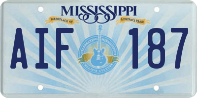 MS license plate AIF187