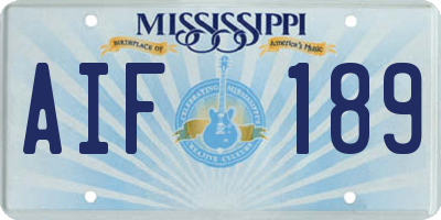 MS license plate AIF189