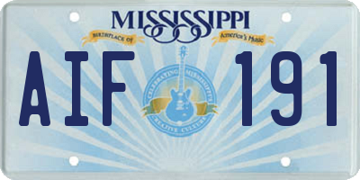 MS license plate AIF191