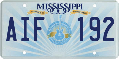 MS license plate AIF192