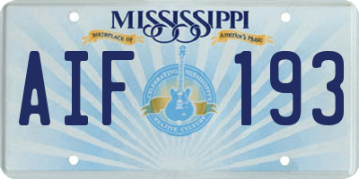 MS license plate AIF193