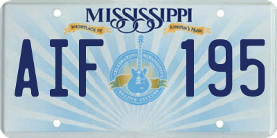MS license plate AIF195