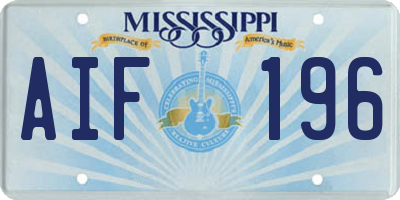 MS license plate AIF196