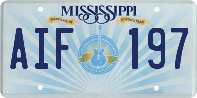 MS license plate AIF197