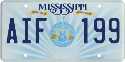 MS license plate AIF199