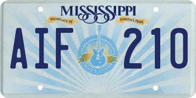 MS license plate AIF210