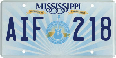 MS license plate AIF218