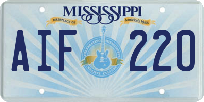 MS license plate AIF220
