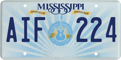 MS license plate AIF224