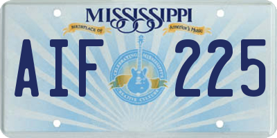 MS license plate AIF225