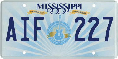 MS license plate AIF227