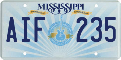 MS license plate AIF235