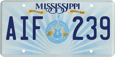 MS license plate AIF239