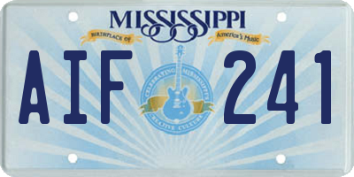 MS license plate AIF241