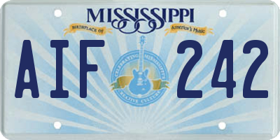 MS license plate AIF242