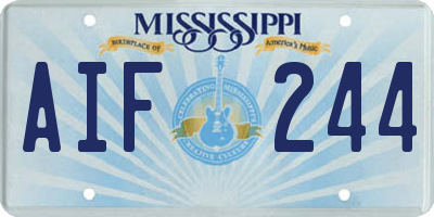 MS license plate AIF244