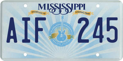 MS license plate AIF245
