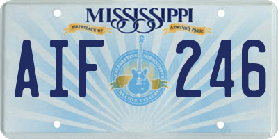 MS license plate AIF246