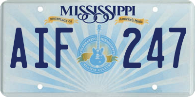 MS license plate AIF247