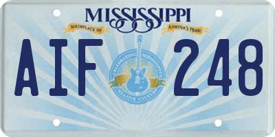 MS license plate AIF248