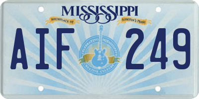 MS license plate AIF249