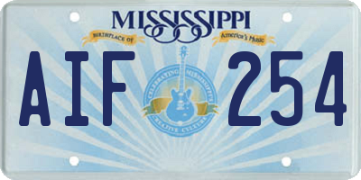 MS license plate AIF254