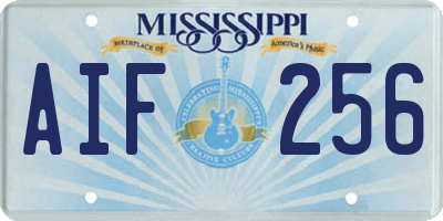 MS license plate AIF256
