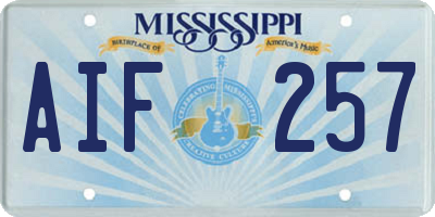 MS license plate AIF257