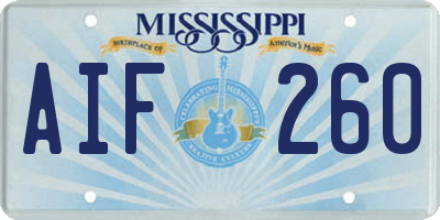 MS license plate AIF260