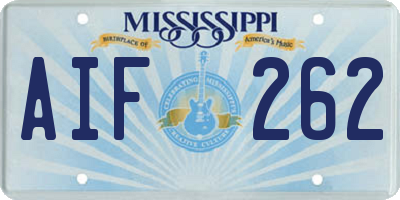 MS license plate AIF262