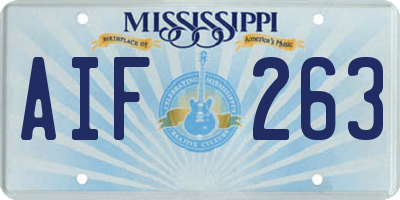 MS license plate AIF263