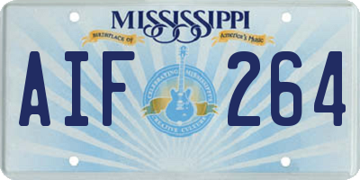 MS license plate AIF264