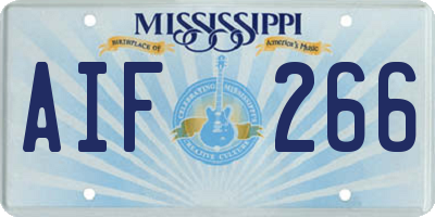 MS license plate AIF266